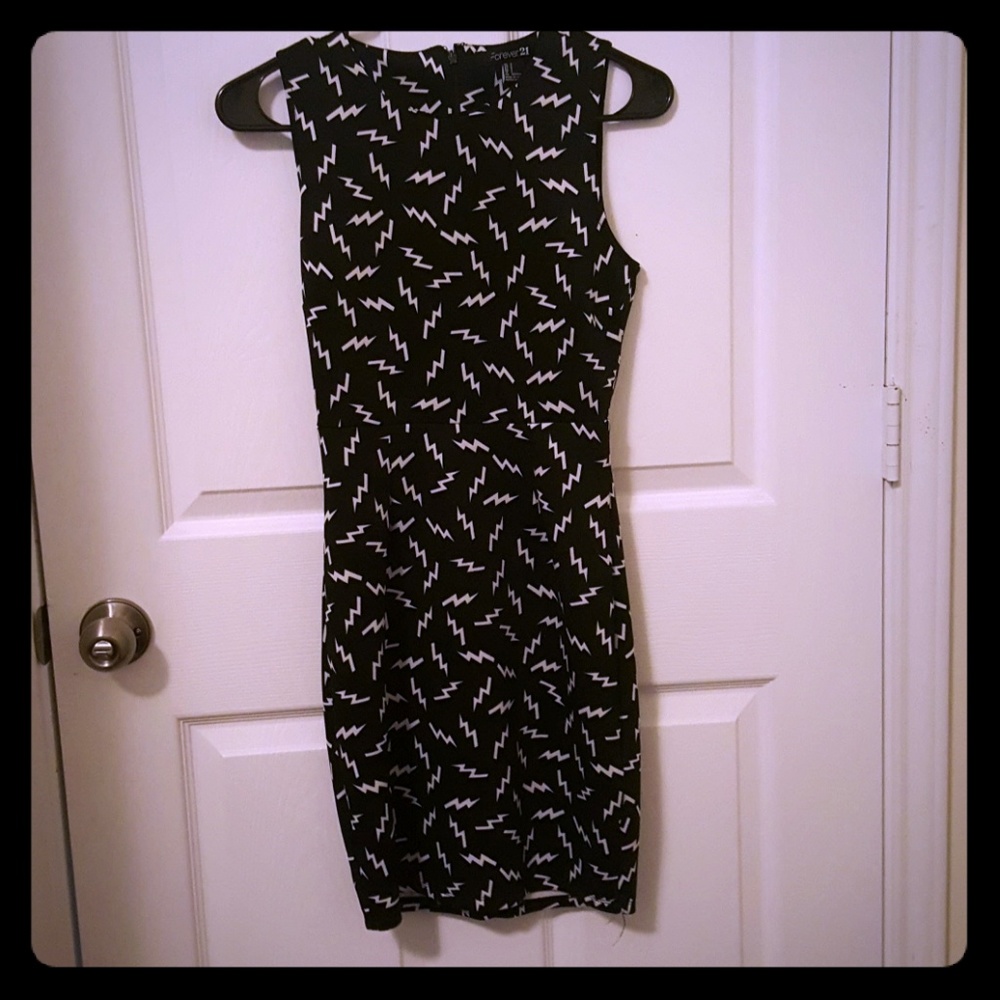 Women's black lightning bolt dress